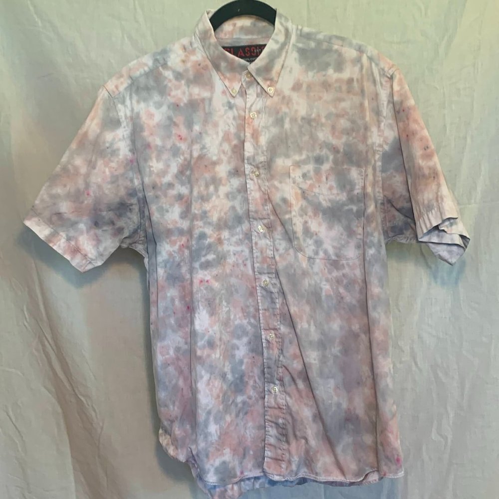 Retro Tie Dye Button Up Shirt
